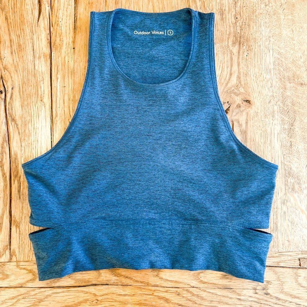 Outdoor Voices Slashback Blue Crop Top Size Small